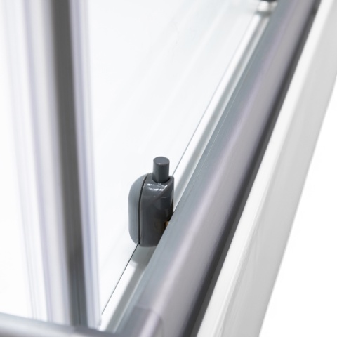 KABINA PRYSZNICOWA Z BRODZIKIEM Z HYDROMASAŻEM ALMA LEWA SZCZOTKOWANY CHROM 100X80 CM