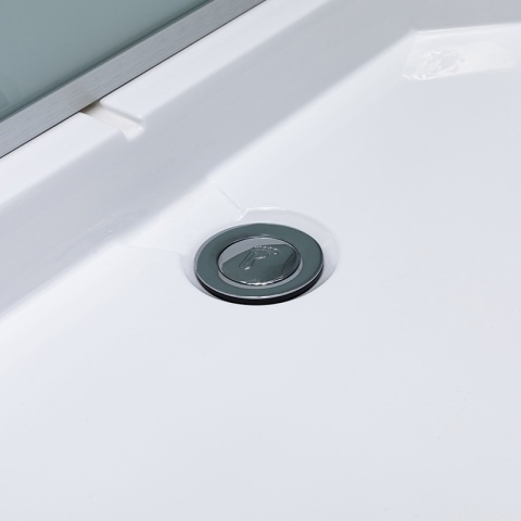 KABINA PRYSZNICOWA Z BRODZIKIEM Z HYDROMASAŻEM ALMA LEWA SZCZOTKOWANY CHROM 100X80 CM