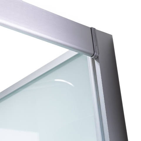 KABINA PRYSZNICOWA Z BRODZIKIEM Z HYDROMASAŻEM ALMA LEWA SZCZOTKOWANY CHROM 100X80 CM