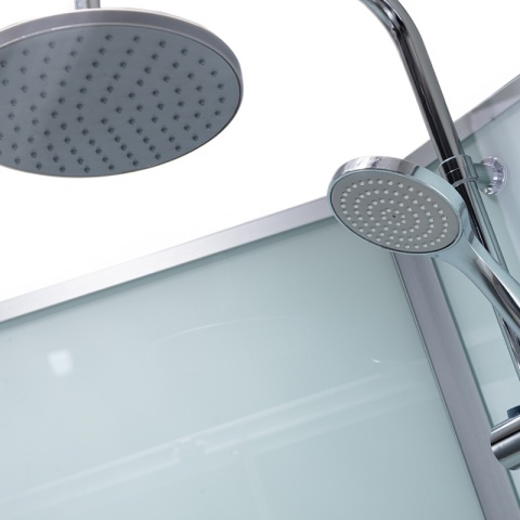 KABINA PRYSZNICOWA Z BRODZIKIEM Z HYDROMASAŻEM ALMA LEWA SZCZOTKOWANY CHROM 100X80 CM