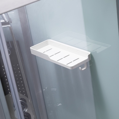 KABINA PRYSZNICOWA Z BRODZIKIEM Z HYDROMASAŻEM ALMA LEWA SZCZOTKOWANY CHROM 120X80 CM