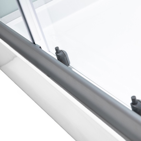 KABINA PRYSZNICOWA Z BRODZIKIEM Z HYDROMASAŻEM ALMA LEWA SZCZOTKOWANY CHROM 120X80 CM