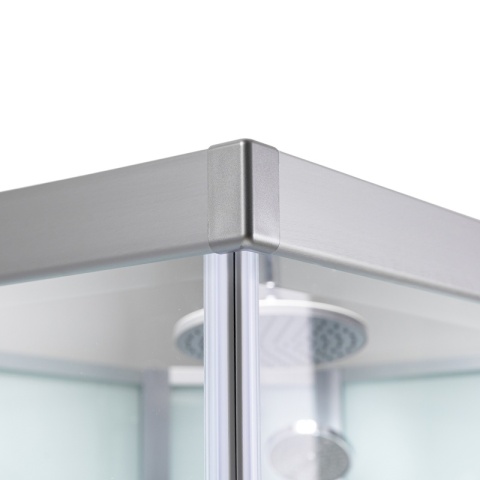 KABINA PRYSZNICOWA Z BRODZIKIEM Z HYDROMASAŻEM ALMA LEWA SZCZOTKOWANY CHROM 120X80 CM