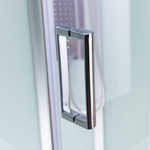 KABINA PRYSZNICOWA Z BRODZIKIEM Z HYDROMASAŻEM ALMA LEWA SZCZOTKOWANY CHROM 120X80 CM