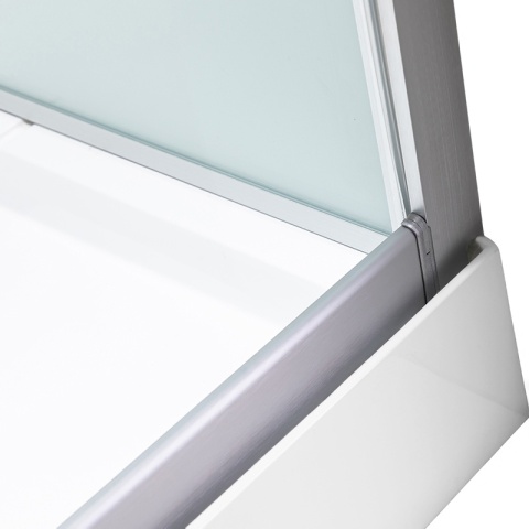 KABINA PRYSZNICOWA Z BRODZIKIEM Z HYDROMASAŻEM ALMA LEWA SZCZOTKOWANY CHROM 120X80 CM