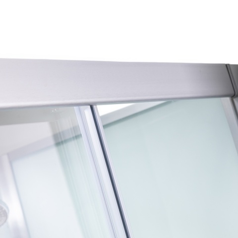 KABINA PRYSZNICOWA Z BRODZIKIEM Z HYDROMASAŻEM ALMA LEWA SZCZOTKOWANY CHROM 120X80 CM