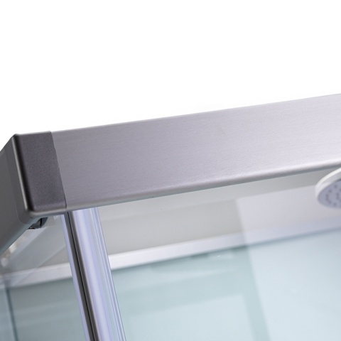 KABINA PRYSZNICOWA Z BRODZIKIEM Z HYDROMASAŻEM ALMA LEWA SZCZOTKOWANY CHROM 120X80 CM