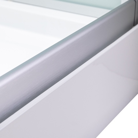 KABINA PRYSZNICOWA Z BRODZIKIEM Z HYDROMASAŻEM ALMA LEWA SZCZOTKOWANY CHROM 120X80 CM