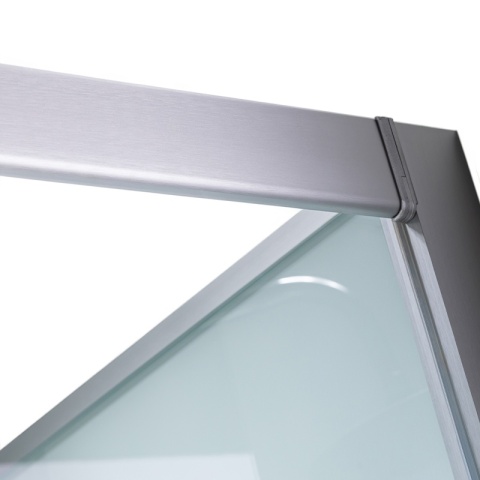 KABINA PRYSZNICOWA Z BRODZIKIEM Z HYDROMASAŻEM ALMA LEWA SZCZOTKOWANY CHROM 120X80 CM