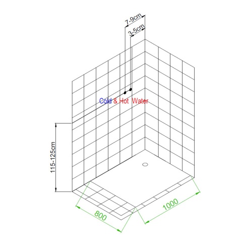 KABINA PRYSZNICOWA Z BRODZIKIEM Z HYDROMASAŻEM ALMA LEWA SZCZOTKOWANY CHROM 100X80 CM
