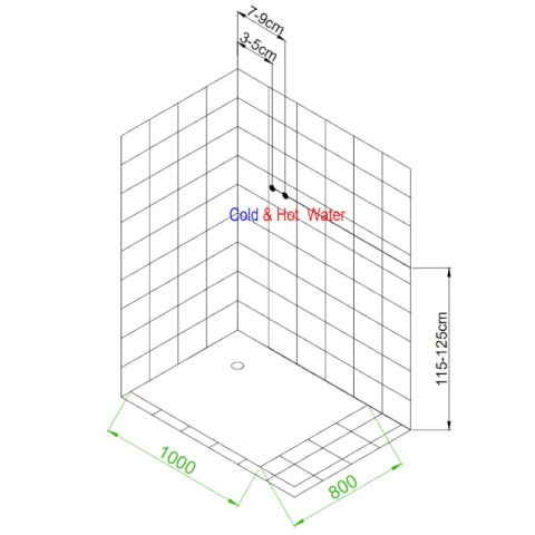 KABINA PRYSZNICOWA Z HYDROMASAŻEM ALMA PRAWA SZCZOTKOWANY CHROM 100X80