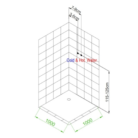 KABINA PRYSZNICOWA Z HYDROMASAŻEM LISA SZCZOTKOWANY CHROM 100x100 CM