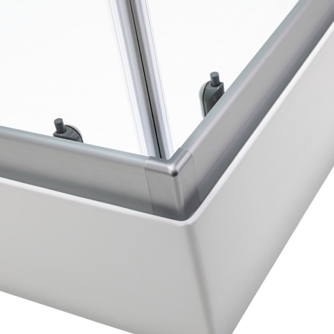 KABINA PRYSZNICOWA Z HYDROMASAŻEM LISA SZCZOTKOWANY CHROM 90x90 CM