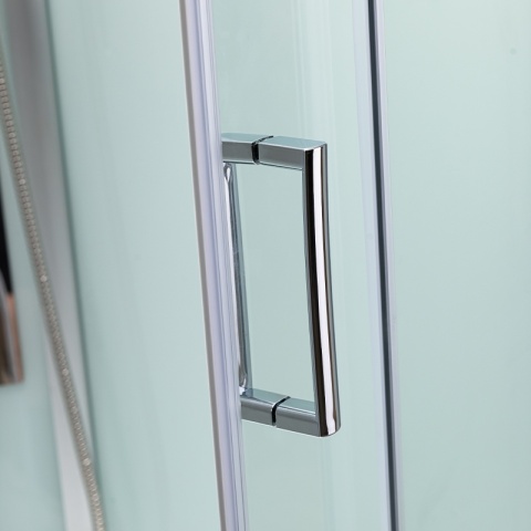 KABINA PRYSZNICOWA Z HYDROMASAŻEM LISA SZCZOTKOWANY CHROM 100x100 CM