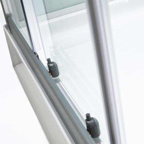 KABINA PRYSZNICOWA Z HYDROMASAŻEM LISA SZCZOTKOWANY CHROM 100x100 CM