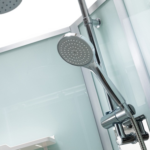 KABINA PRYSZNICOWA Z HYDROMASAŻEM LISA SZCZOTKOWANY CHROM 100x100 CM