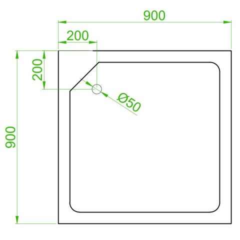 KABINA PRYSZNICOWA Z HYDROMASAŻEM LISA SZCZOTKOWANY CHROM 90x90 CM