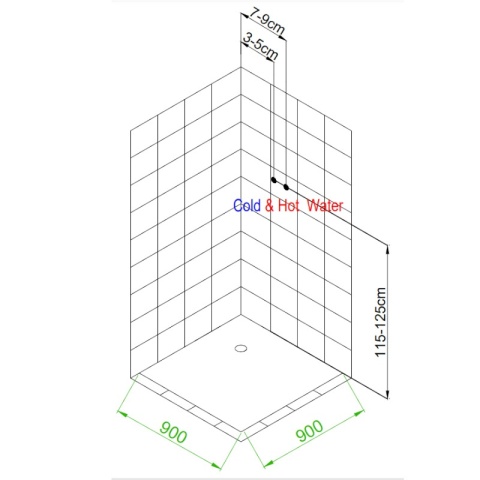 KABINA PRYSZNICOWA Z HYDROMASAŻEM LISA SZCZOTKOWANY CHROM 90x90 CM