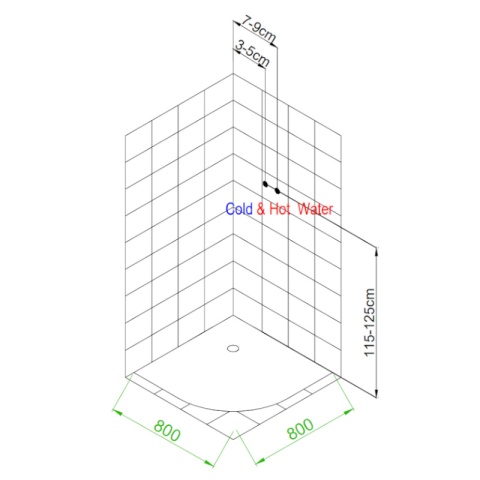KABINA PRYSZNICOWA Z HYDROMASAŻEM PUERTO 01A SZCZOTKOWANY CHROM 80x80 CM PUERTO-CH-BR-01A-80