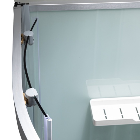 KABINA PRYSZNICOWA Z HYDROMASAŻEM PUERTO 01A SZCZOTKOWANY CHROM 80x80 CM PUERTO-CH-BR-01A-80