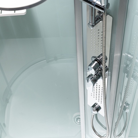 KABINA PRYSZNICOWA Z HYDROMASAŻEM PUERTO 01A SZCZOTKOWANY CHROM 80x80 CM PUERTO-CH-BR-01A-80