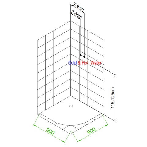 KABINA PRYSZNICOWA Z HYDROMASAŻEM PUERTO 01B SZCZOTKOWANY CHROM 90x90 CM