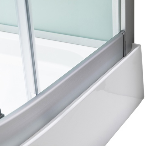 KABINA PRYSZNICOWA Z HYDROMASAŻEM PUERTO 01B SZCZOTKOWANY CHROM 90x90 CM