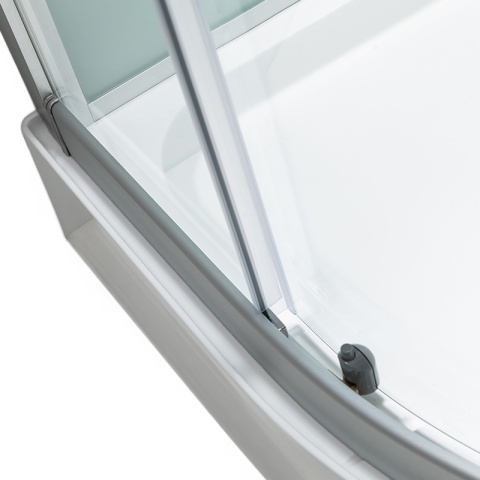 KABINA PRYSZNICOWA Z HYDROMASAŻEM PUERTO 01B SZCZOTKOWANY CHROM 90x90 CM