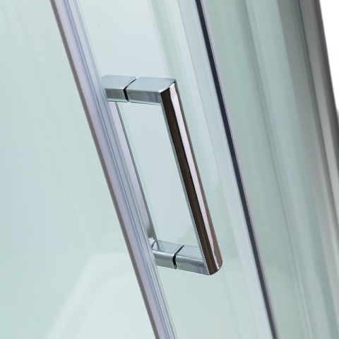 KABINA PRYSZNICOWA Z HYDROMASAŻEM PUERTO 01B SZCZOTKOWANY CHROM 90x90 CM