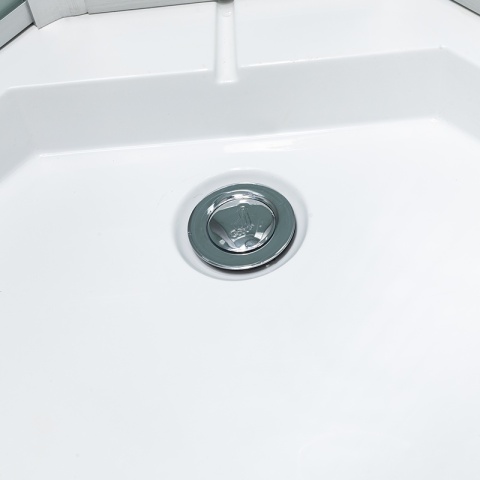 KABINA PRYSZNICOWA Z HYDROMASAŻEM PUERTO 01B SZCZOTKOWANY CHROM 90x90 CM