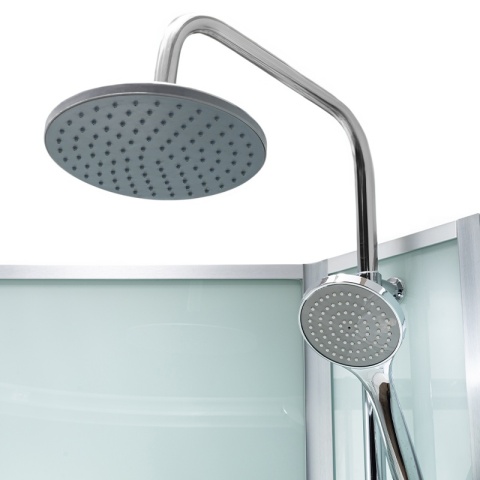 KABINA PRYSZNICOWA Z HYDROMASAŻEM PUERTO 01B SZCZOTKOWANY CHROM 90x90 CM