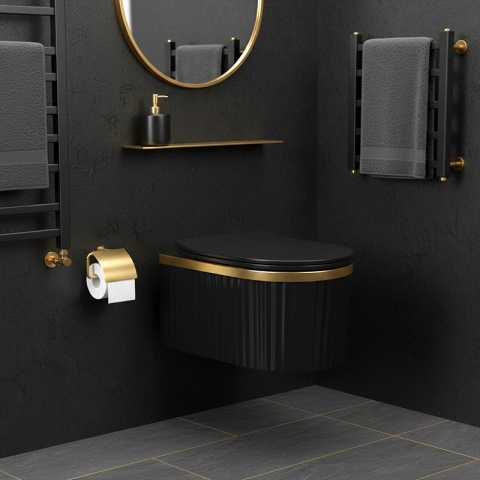 MISKA WC WISZĄCA RIMLESS LUMA-MTB-GL-RIM-03 CZARNY MAT DESKA WOLNOOPADAJĄCA DUROPLAST