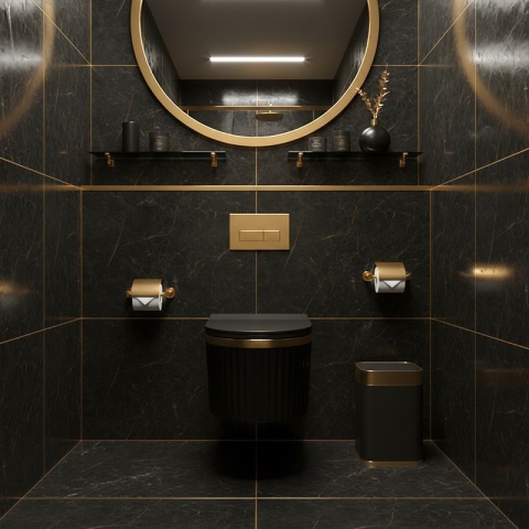 MISKA WC WISZĄCA RIMLESS LUMA-MTB-GL-RIM-03 CZARNY MAT DESKA WOLNOOPADAJĄCA DUROPLAST