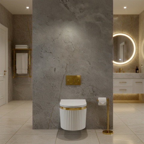 MISKA WC WISZĄCA RIMLESS LUMA-WH-GL-RIM-03 BIAŁA DESKA WOLNOOPADAJĄCA DUROPLAST