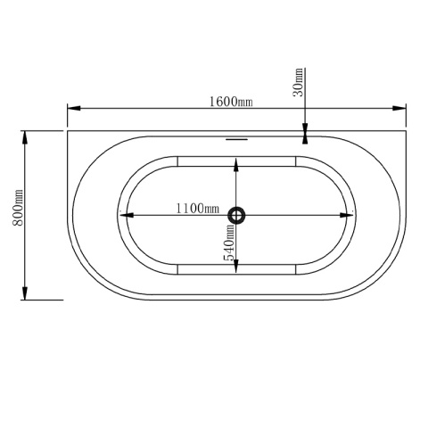 WANNA PRZYŚCIENNA LENA2 527C2 BIAŁA PRZELEW ZŁOTY SZCZOTKOWANY 160x80 CM