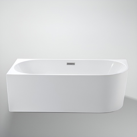 WANNA WOLNOSTOJĄCA PRZYŚCIENNA MERA2-509C2-L-P-GRBR LEWA BIAŁA PRZELEW SZCZOTKOWANA STAL 160x75 CM