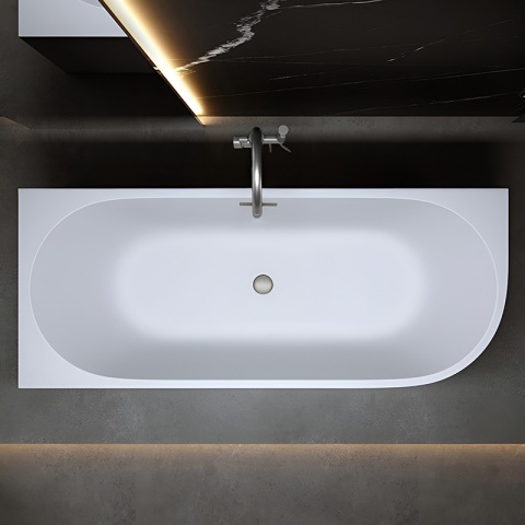 WANNA WOLNOSTOJĄCA PRZYŚCIENNA MERA2-509C2-L-P-GRBR LEWA BIAŁA PRZELEW SZCZOTKOWANA STAL 160x75 CM