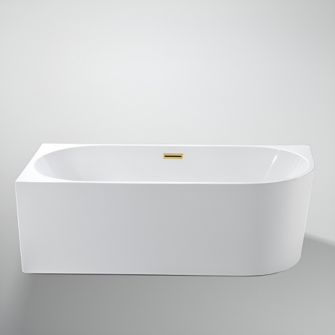 WANNA WOLNOSTOJĄCA PRZYŚCIENNA MERA2-509C2-L-P-GLBR LEWA BIAŁA PRZELEW ZŁOTY SZCZOTKOWANY 160x75 CM