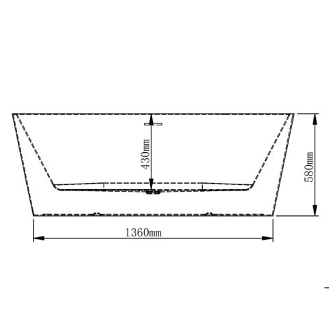WANNA WOLNOSTOJĄCA PRZYŚCIENNA LENA2 527C2 BIAŁA PRZELEW BIAŁY MAT 160x80CM
