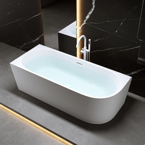 WANNA WOLNOSTOJĄCA PRZYŚCIENNA MERA2-509C2-L-P-WH LEWA BIAŁA PRZELEW BIAŁY 160x75 CM