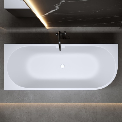 WANNA WOLNOSTOJĄCA PRZYŚCIENNA MERA2-509C2-L-P-WH LEWA BIAŁA PRZELEW BIAŁY 160x75 CM