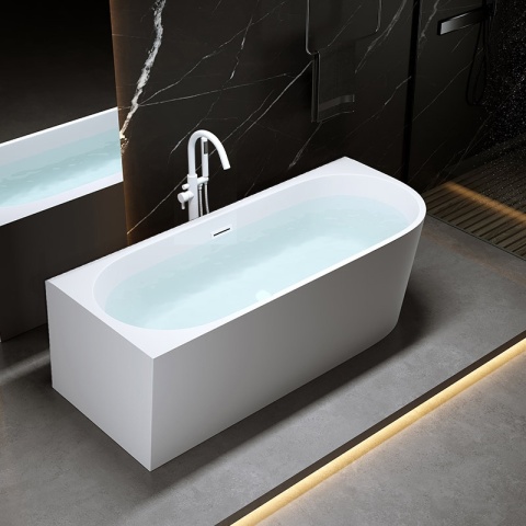 WANNA WOLNOSTOJĄCA PRZYŚCIENNA MERA2-509C2-L-P-WHMT LEWA BIAŁA PRZELEW BIAŁY MAT 160x75 CM