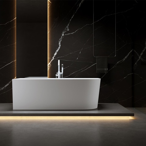 WANNA WOLNOSTOJĄCA PRZYŚCIENNA MERA2-509C2-L-P-WHMT LEWA BIAŁA PRZELEW BIAŁY MAT 160x75 CM