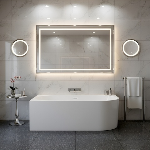 WANNA WOLNOSTOJĄCA PRZYŚCIENNA MERA2-509C2-L-P-WHMT LEWA BIAŁA PRZELEW BIAŁY MAT 160x75 CM