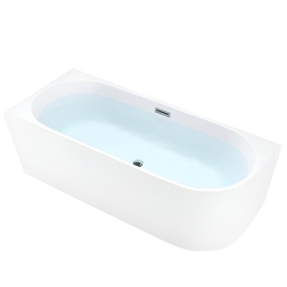 WANNA WOLNOSTOJĄCA PRZYŚCIENNA MERA2-509C2-L LEWA BIAŁA PRZELEW CHROM 160x75 CM