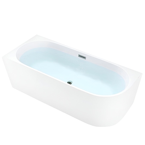 WANNA WOLNOSTOJĄCA PRZYŚCIENNA MERA2-509C2-L LEWA BIAŁA PRZELEW CHROM 160x75 CM