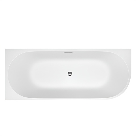 WANNA WOLNOSTOJĄCA PRZYŚCIENNA MERA2-509C2-L LEWA BIAŁA PRZELEW CHROM 160x75 CM