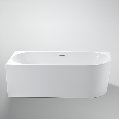 WANNA WOLNOSTOJĄCA PRZYŚCIENNA MERA2-509C2-L LEWA BIAŁA PRZELEW CHROM 160x75 CM