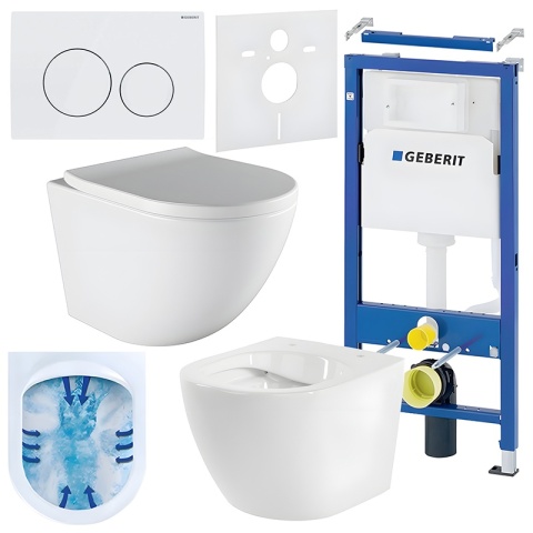 ZESTAW PODTYNKOWY WC STELAŻ GEBERIT DUOFIX MISKA PURO-WH-02 PRZYCISK DELTA 20 BIAŁY