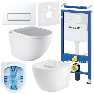 ZESTAW PODTYNKOWY WC STELAŻ GEBERIT DUOFIX MISKA PURO-WH-02 PRZYCISK DELTA 50 BIAŁY